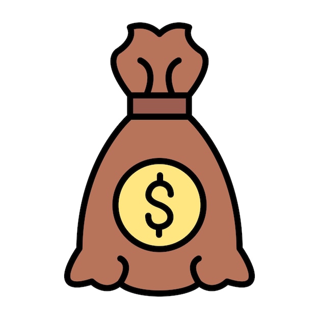 Money bag flat illustration