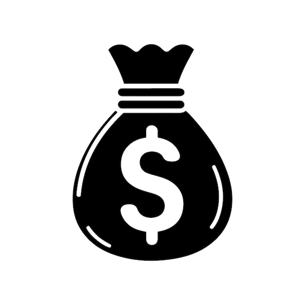 Money bag icon in flat style vector icon