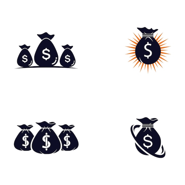 Money bag icon illustration isolated sign symbol money bag vector logo flat design