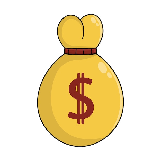 Money bag icon money financial item commerce market and buy theme isolated design