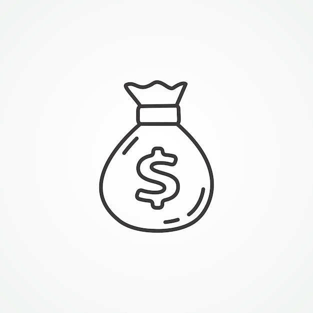 Money bag line icon sack of money outline icon money pouch line icon