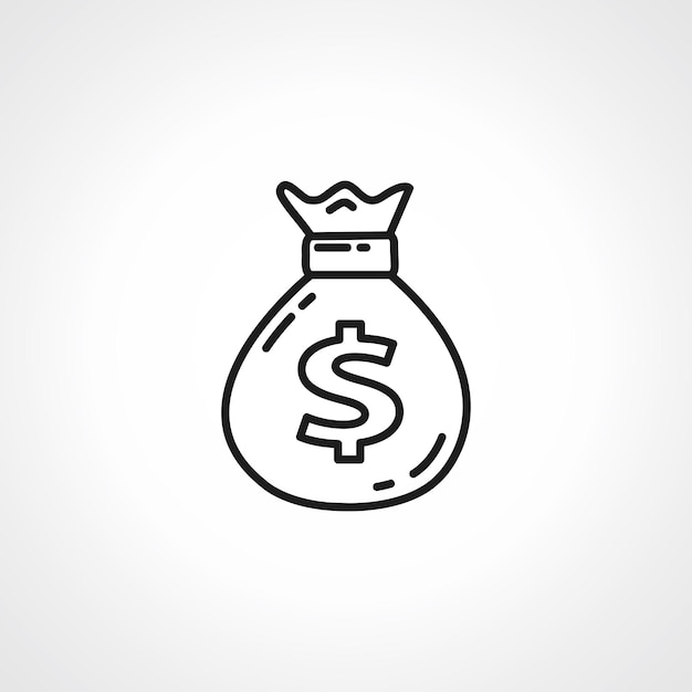 Money bag line icon sack of money outline icon money pouch line icon