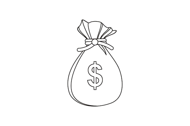 Money bag line icon vector design