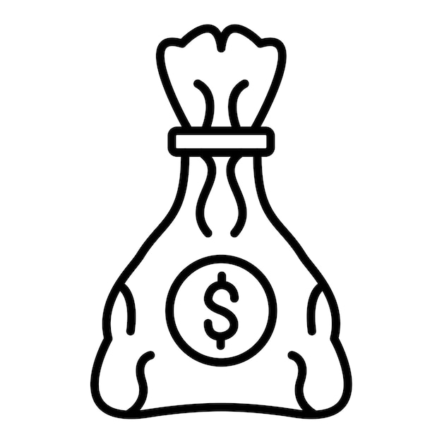 Money Bag Line Illustration