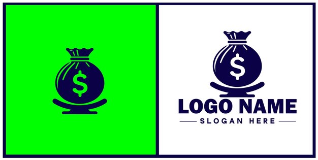 money bag logo icon vector for business brand app icon dollar Sack cash bank financial logo template