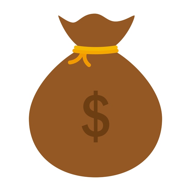 Money bag sack icon.