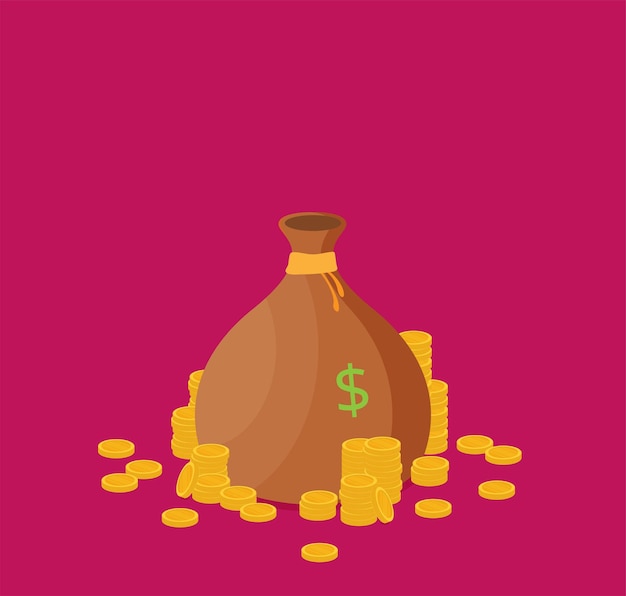 Money bag vector icon illustration