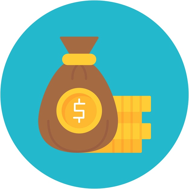 Money Bag Vector Illustration Style