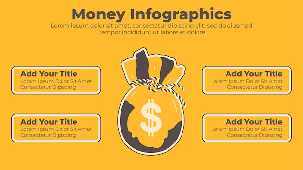 Vector money bag vector infographic presentation template