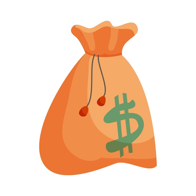 Money bag with dollar sign Royalty Free Vector Image