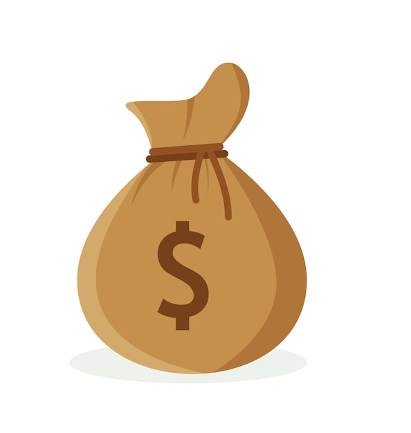 Borsa dei soldi con il simbolo del dollaro. illustrazione vettoriale per il web, app mobile in design piatto. eps 10