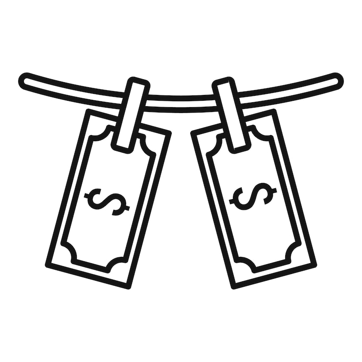 Vector 세탁 아이콘 후 돈 반노트 흰색 배경에 고립된 웹 디자인을 위한 세탁 벡터 아이콘 후 개요 돈 반노트