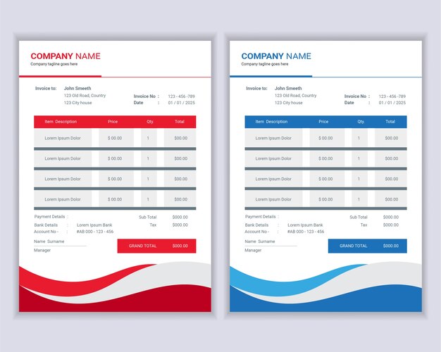 Money bills or price invoices template .