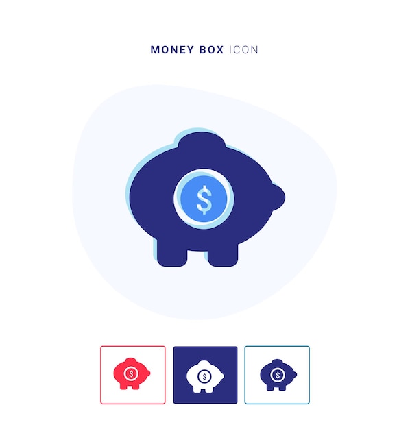 Vector money box icon logo and vector template