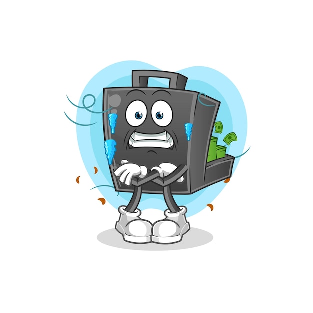 Money briefcase cold illustration character vectorxA