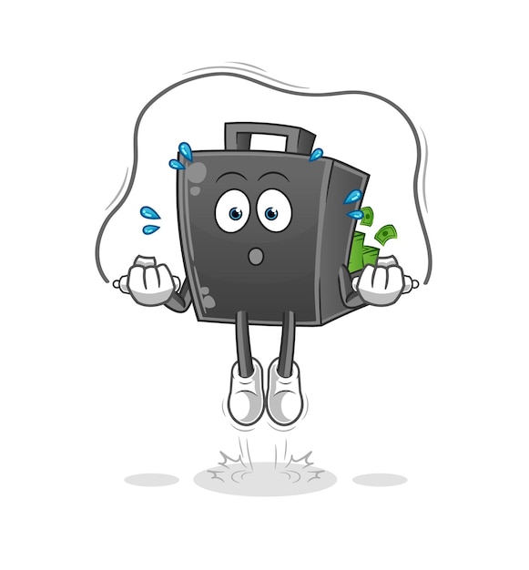 Money briefcase jump rope exercise character vectorxA