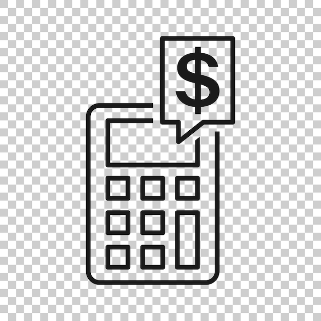 Икона расчета денег в прозрачном стиле Бюджетная банковская векторная иллюстрация на изолированном фоне Концепция финансового платежного бизнеса