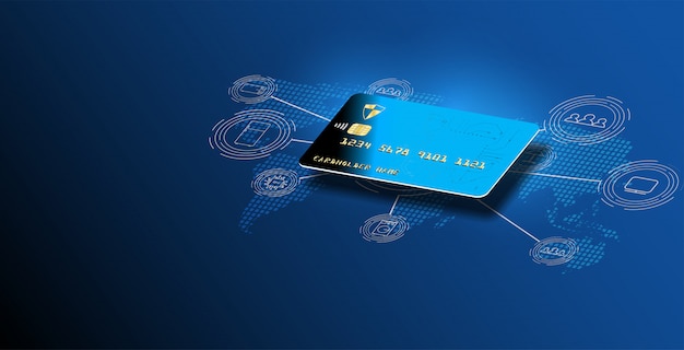 Money cards transfers and financial transactions. Credit card background