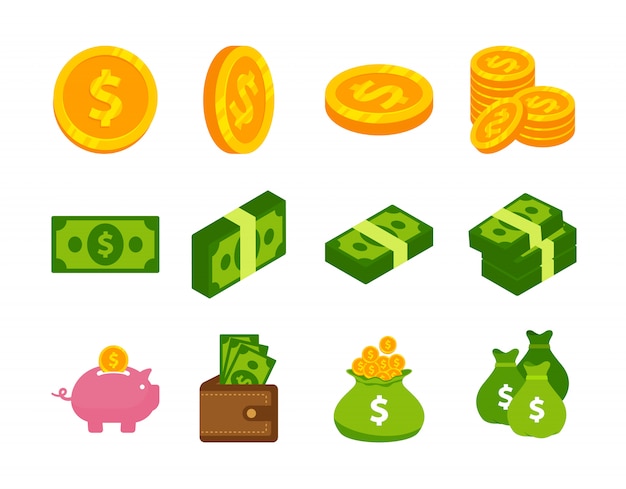 Money cash and coins vector icon design