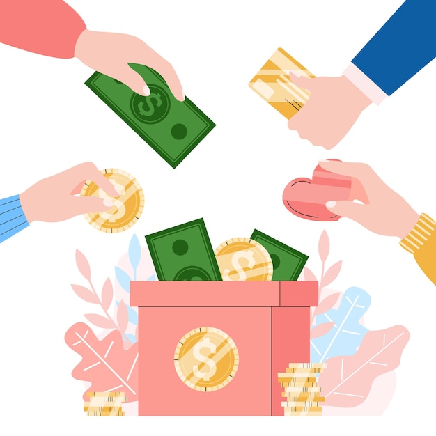 Money charity and donation illustration