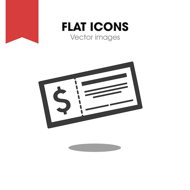 Vector money check vector icon invoice symbol modern simple flat vector illustration for web site or mob