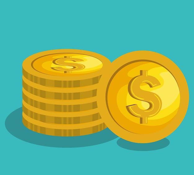 Money coins isolated icon vector illustration design