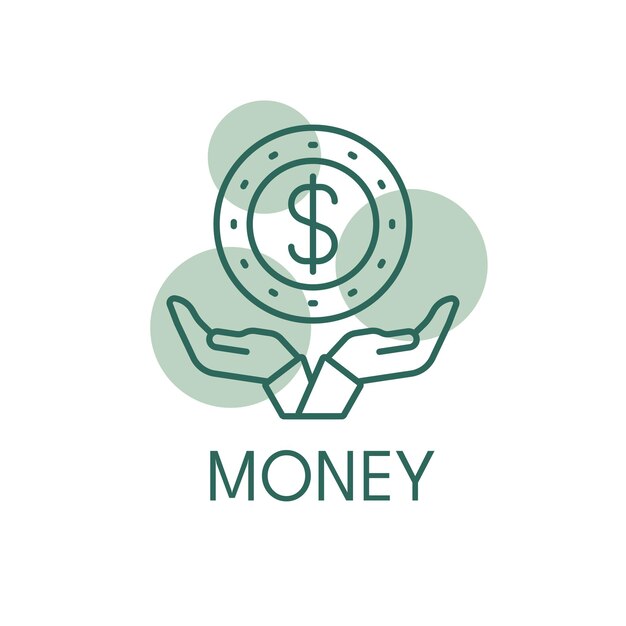 Стиль логотипа значка цвета денег