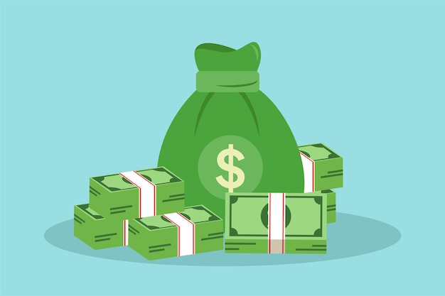 Money concept Colored flat vector illustration isolated