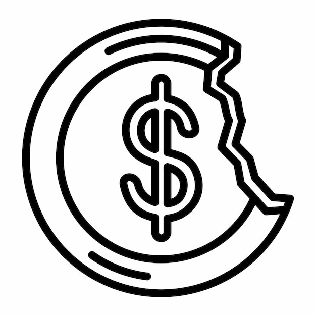 Money crisis management line icon vector design logo and ilustration