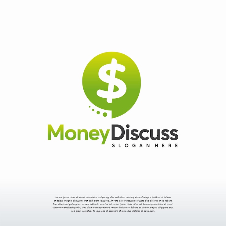 Vector money discuss logo designs concept vector, finance forum logo template