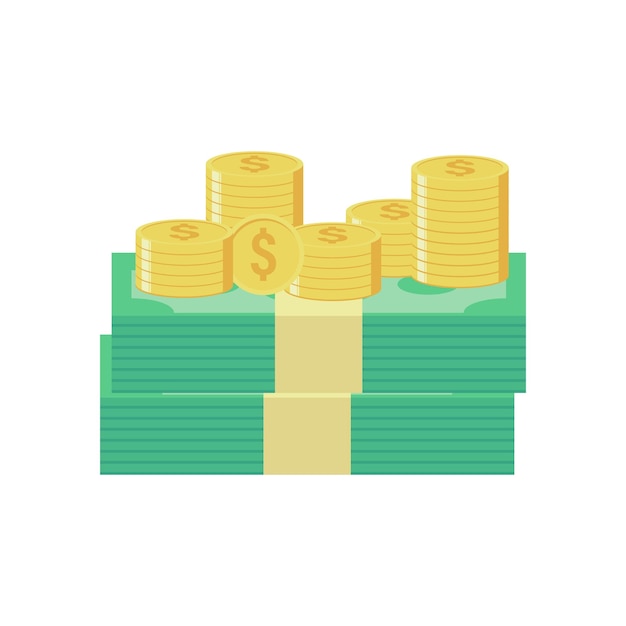 Деньги доллар наличные деньги плоские векторные иллюстрации долларовые банкноты иллюстрация зеленая бумажная купюра летать мультяшные деньги, изолированные на синем фоне, подходящие для финансов и бизнеса