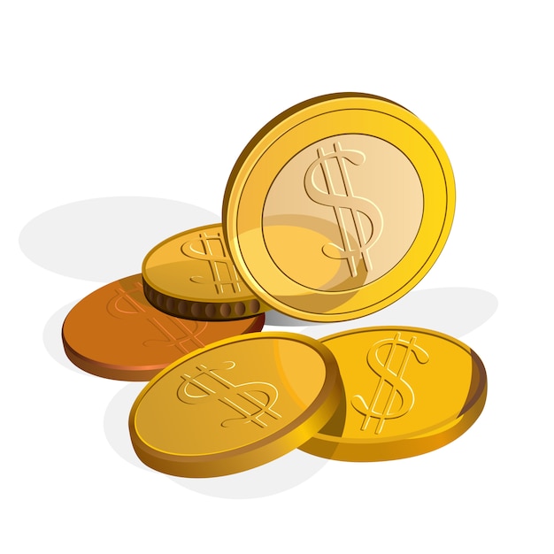 Вектор Иллюстрация монеты деньги доллар