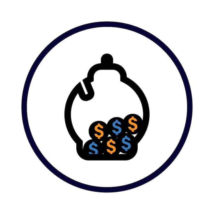 Vector money dollar coin wallet money bank icon