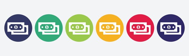 Money dollar icon set