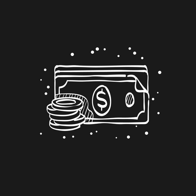 Vector money doodle sketch illustration