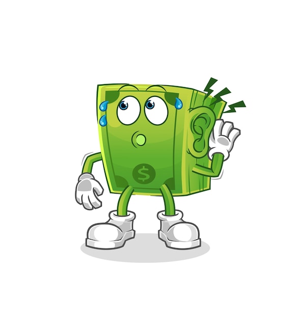 Vector money eavesdropping vector. cartoon character