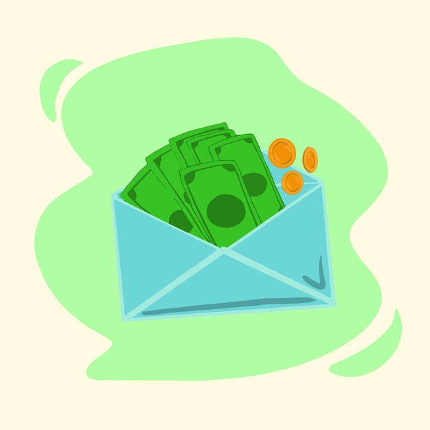 money envelope hand drawn vector