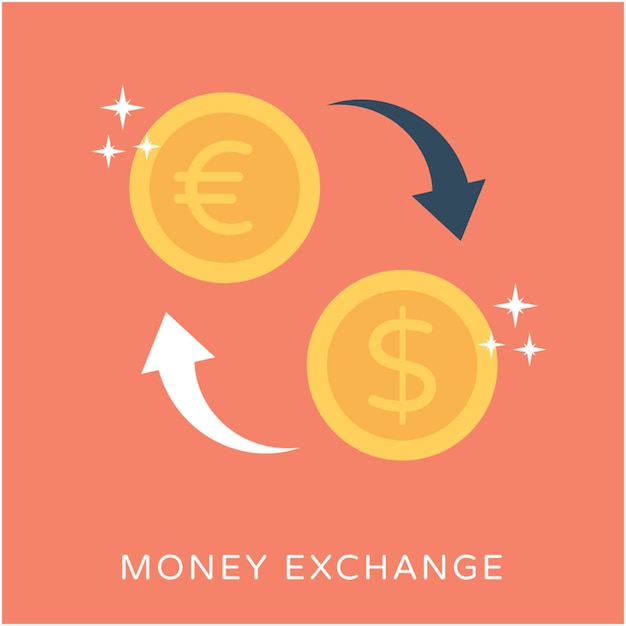 Vector money exchange flat vector icon