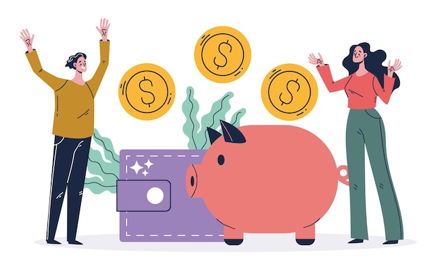 Money financial economy piggy bank finance isolated concept design graphic illustration