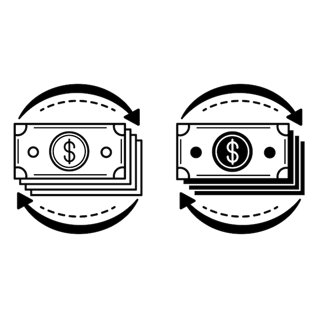 Vector money flow icons