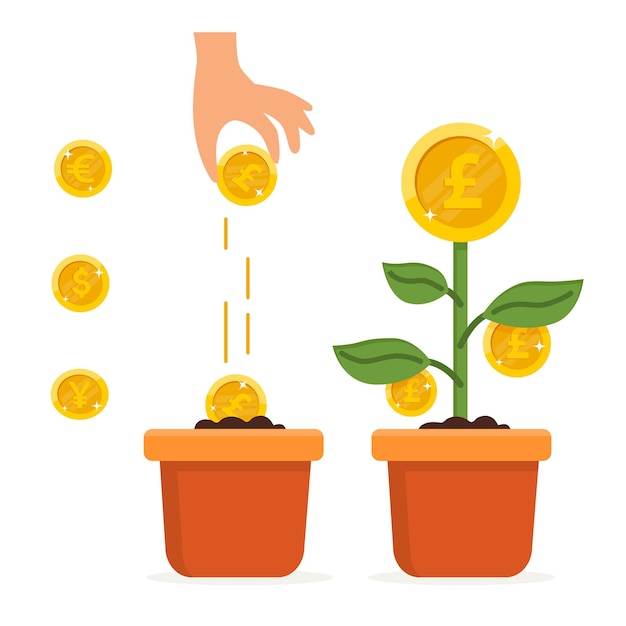 Investimento in pianta che fa crescere i soldi