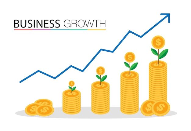 Vector money growth concept.