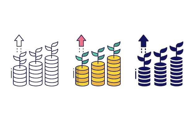 Vector money growth, revenue icon