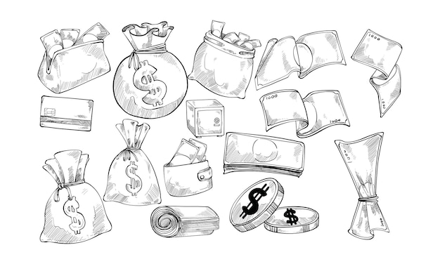 Money handdrawn collection