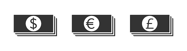 Money icon Cash symbol Dollar icon Flat vector illustration