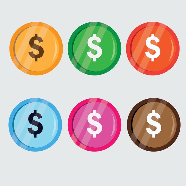 Money icon isolated finance business profits and wealth coin pile vector illustration