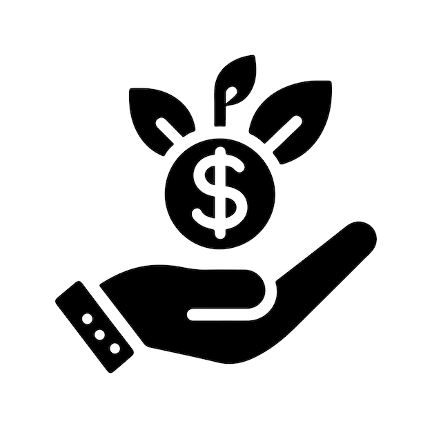 Money icon logo silhouette vector design template