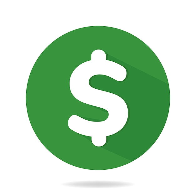 Segno di simbolo del dollaro di vettore dell'icona dei soldi