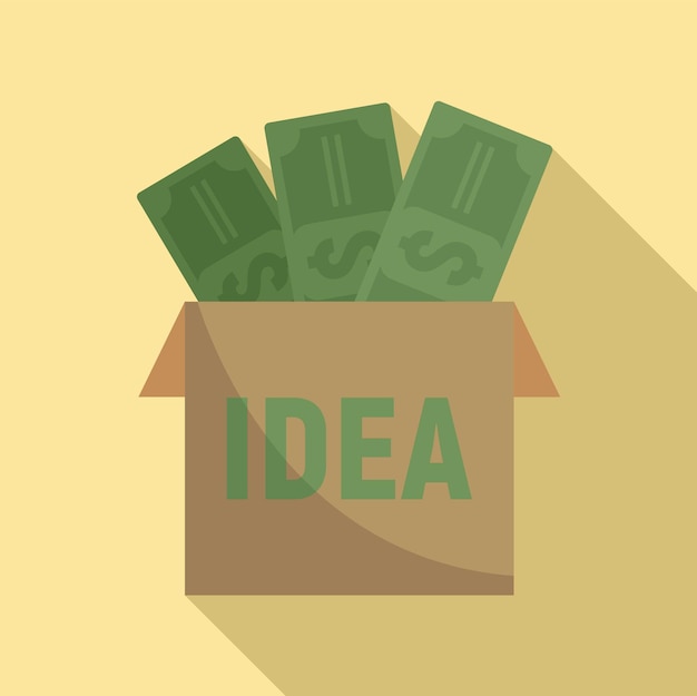 Money idea icon flat illustration of money idea vector icon for web design