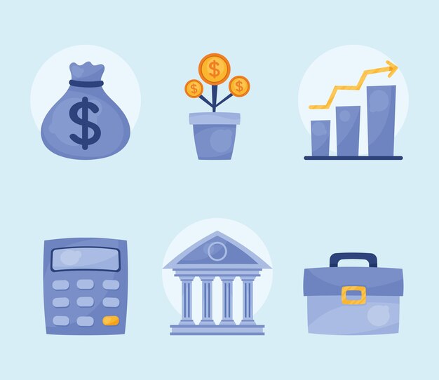Vector money income icons